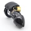 Black Plastic Chastity Cage With Adjustable Base Ring